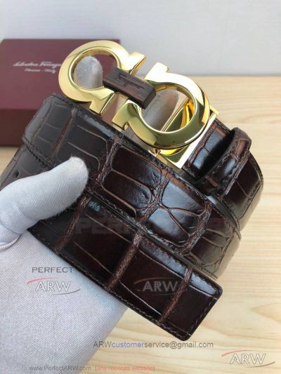 AAA Copy Cheap Salvatoye Ferragamo Crocodile Belt - Gancini Buckle 